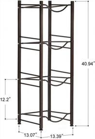 img 3 attached to LIANTRAL Water Jug Holder 5 Gallon Water Bottle Storage Rack, 4 Tiers, Dark Brown