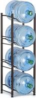 liantral water jug holder 5 gallon water bottle storage rack, 4 tiers, dark brown logo