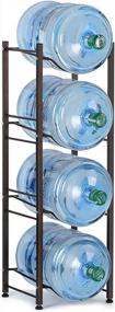 img 4 attached to LIANTRAL Water Jug Holder 5 Gallon Water Bottle Storage Rack, 4 Tiers, Dark Brown