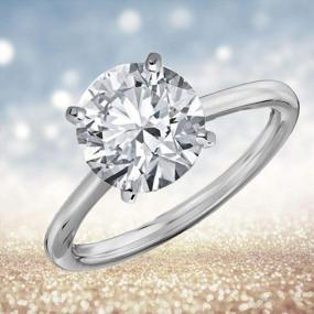 img 1 attached to Stunning 14K White Gold Solitaire Engagement Ring With Created Sapphire