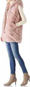 img 2 attached to Women'S Faux Fur Leather Sleeveless Shearling Hooded Vest Warm Winter Coat