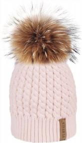 img 4 attached to Womens Winter Beanie Hat With Fur Pom Pom - Warm Knit Bobble Cap By FURTALK