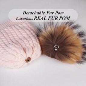 img 3 attached to Womens Winter Beanie Hat With Fur Pom Pom - Warm Knit Bobble Cap By FURTALK