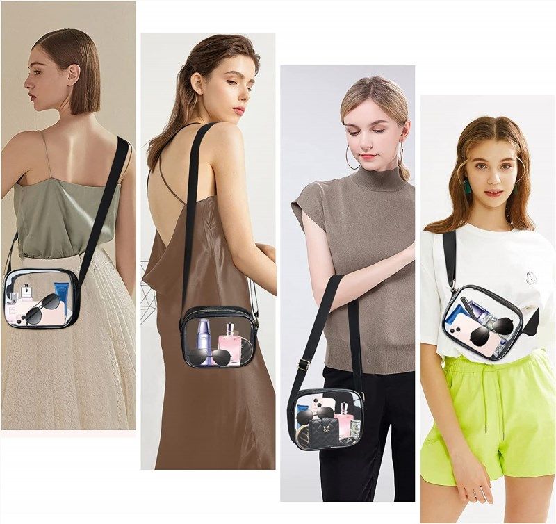 DRLOKPAK Clear Bag Stadium Approved Clear Purse Crossbody Bag For Concert Sports Gym Event
