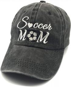 img 4 attached to Waldeal Women'S Embroidered Soccer Mom Hat - Adjustable Washed Baseball Cap For Sports Enthusiasts
