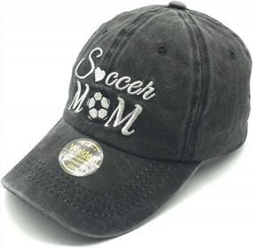 img 3 attached to Waldeal Women'S Embroidered Soccer Mom Hat - Adjustable Washed Baseball Cap For Sports Enthusiasts