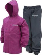 youth frogg toggs polly woggs waterproof breathable rain suit logo