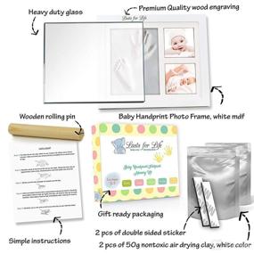 img 2 attached to 👶 Engraved Baby Handprint Footprint Memory Kit - Premium Quality Clay Mold & Picture Frame Keepsake Kit, Ideal Baby Shower Gift