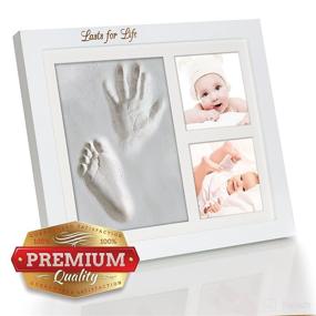 img 3 attached to 👶 Engraved Baby Handprint Footprint Memory Kit - Premium Quality Clay Mold & Picture Frame Keepsake Kit, Ideal Baby Shower Gift