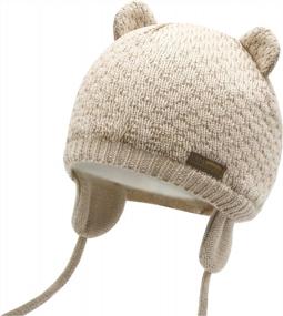 img 4 attached to Warm And Comfortable Cable Knit Beanie For Toddler Girls - Duoyeree Kids Baby Hat For Fall And Winter