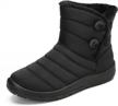 women's winter snow boots slip on waterproof outdoor sneakers with side zipper, fur lining for warmth and comfort logo