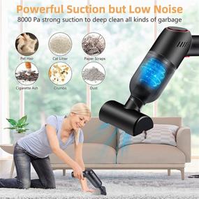 img 4 attached to Powerful Cordless Handheld Vacuum Cleaner with 8000pa Suction - Perfect for Home, Car, and Office!