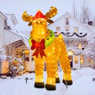 peiduo inflatable reindeer christmas yard decorations, christmas inflatables outdoor 6ft reindeer, inflatable christmas reindeer with stakes ropes logo