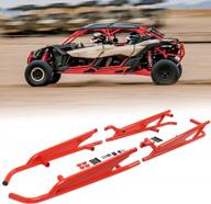 upgrade your can-am maverick x3 max - 4 seater with elitewill x3 max nerf bars rock sliders, red powder coated with tree kickers - replaces oem #715003888 and #715003730 logo