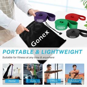 img 1 attached to Gonex Resistance Bands Set Of 4 - Heavy Duty Exercise Pull Up Bands With Natural Latex & Great Flexibility For Body Stretching, Suitable For Beginners And Professionals.