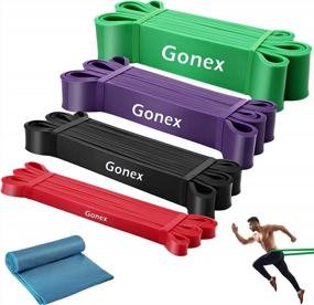 img 4 attached to Gonex Resistance Bands Set Of 4 - Heavy Duty Exercise Pull Up Bands With Natural Latex & Great Flexibility For Body Stretching, Suitable For Beginners And Professionals.