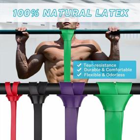 img 2 attached to Gonex Resistance Bands Set Of 4 - Heavy Duty Exercise Pull Up Bands With Natural Latex & Great Flexibility For Body Stretching, Suitable For Beginners And Professionals.