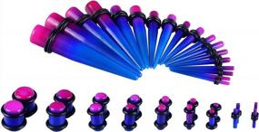 img 3 attached to 14G-00G Acrylic Spiral Tapers Plugs Ear Stretching Kit - Oyaface 54PC Small Gauges Body Piercing Set