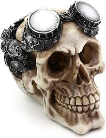 img 4 attached to Dvirroi Aquarium Decor Resin Skull: Steampunk Robotic Aviator Skull with Gearwork Mechanism - Perfect for Halloween, Fish Cave Hideout, and Reptile Houses