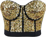 charmian women's burlesque beaded sequins push up crop top bustier bra - fashionable and flattering! logo