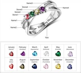 img 3 attached to Персонализированные кольца обещания бабушки с 4 искусственными камнями - Diamondido Custom Mothers Rings для женщин