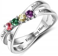 персонализированные кольца обещания бабушки с 4 искусственными камнями - diamondido custom mothers rings для женщин логотип