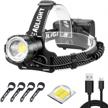 garberiel zoomable led xhp70 headlamp with 9000 lumens for super brightness, usb rechargeable, waterproof and 3 modes for camping and hiking logo
