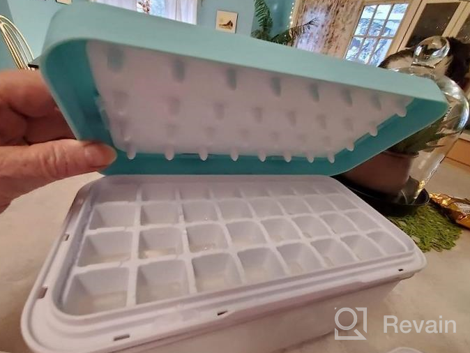 img 1 attached to HMASYO Silicone Ice Cube Tray With Lid And Bin - Release 64 Cubes Easily, Stackable Design For Convenient Storage, Perfect For Chilling Drinks! review by Jose Moran