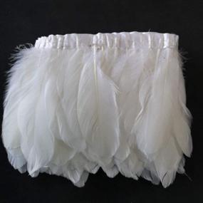 img 3 attached to Sowder Duck Goose Feather Trim Fringe 2 Yards (White) - Elegant Decoration for Crafting and Home Décor Projects