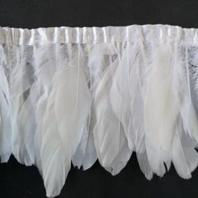 img 2 attached to Sowder Duck Goose Feather Trim Fringe 2 Yards (White) - Elegant Decoration for Crafting and Home Décor Projects
