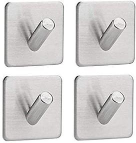 img 2 attached to Rust-Resistant Heavy Duty Stainless Steel Key Holder Hooks With Strong 3M Self-Adhesive For Robes, Towels, Bags, And Coats In Kitchens Or Shower Rooms - Pack Of 4