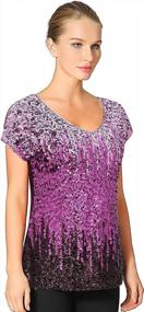 img 2 attached to Shimmering Gradient Sequin Tank Top For Women - Loose Fit, Cap Sleeves, Perfect For Parties And Clubs