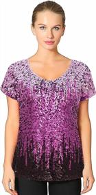 img 4 attached to Shimmering Gradient Sequin Tank Top For Women - Loose Fit, Cap Sleeves, Perfect For Parties And Clubs