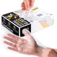 🧤 beeleeve 500-box disposable plastic poly gloves - one size fits most - color variants - single-use hand covers for food safe handling, preparation, kitchen, cooking, waterproof, bulk (a - clear) - enhanced seo logo