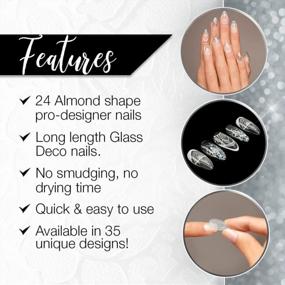 img 1 attached to Get Stunning Manicures With Ardell'S Glass Deco Premium Set Of 24 Artificial Nails - Easy To Use, Stylish Almond-Shaped Press-On Nails, Complete With Glue And Accessories