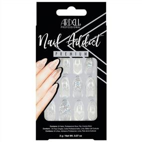 img 4 attached to Get Stunning Manicures With Ardell'S Glass Deco Premium Set Of 24 Artificial Nails - Easy To Use, Stylish Almond-Shaped Press-On Nails, Complete With Glue And Accessories