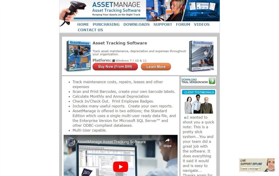 img 1 attached to AssetManage review by Justin Albright