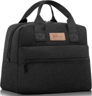 стильная и удобная изолированная сумка для обеда для работы и покупок | homespon сумка cooler tote с карманами (черная) логотип