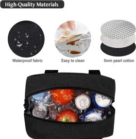 img 3 attached to Stylish And Convenient Insulated Lunch Bag For Work And Shopping | HOMESPON Cooler Tote Handbag With Pockets (Black)