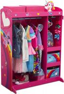 delta children's jojo siwa dress-up wardrobe with mirror & shelves - play boutique and costume storage for kids logo