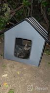 img 1 attached to Rest-Eazzzy Cat House, Outdoor Cat Bed, Weatherproof Cat Shelter For Outdoor Cats Dogs And Small Animals (Grey S) review by Emily Martin