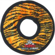 tuffy mega ring: world's tuffest soft dog toy - durable, strong & tough. interactive play (tug, toss & fetch). machine washable & floats. junior tiger size. логотип