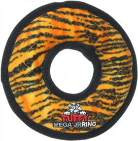 img 4 attached to TUFFY MEGA Ring: World'S Tuffest Soft Dog Toy - Durable, Strong & Tough. Interactive Play (Tug, Toss & Fetch). Machine Washable & Floats. Junior Tiger Size.