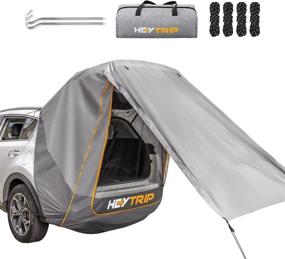 img 4 attached to Waterproof SUV Tailgate Tent with Awning Shade – Windproof Hatchback Camping Car Tent, Universal Fit for SUVs, Vans, MPVs, and CUVs