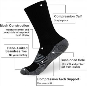 img 1 attached to FOOTPLUS Copper Compression Socks: Ankle/Crew Athletic Performance Socks With Cushioned Sole And Arch Support For Running, Hiking, And More