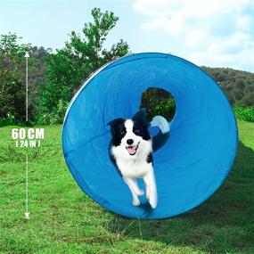 img 1 attached to 🐶 Ultimate Dog Tunnel 16.5ft Agility Training Tube Set with Bonus Frisbees and Carry Bag - Perfect for Cats and Dogs for Outdoor Training!
