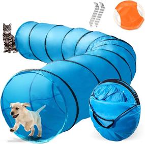img 4 attached to 🐶 Ultimate Dog Tunnel 16.5ft Agility Training Tube Set with Bonus Frisbees and Carry Bag - Perfect for Cats and Dogs for Outdoor Training!