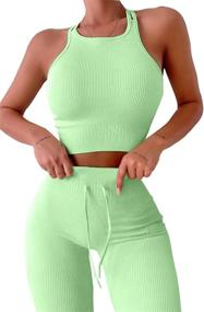 img 4 attached to 🩳 QINSEN Seamless Waisted Leggings for Women's Workout Clothing - Jumpsuits, Rompers & Overalls