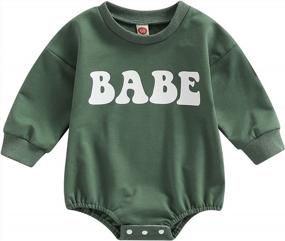 img 4 attached to Gender Neutral Baby Clothes Long Sleeve Crewneck Pullover Sweatshirt Romper Unisex Oversized Fall Tops