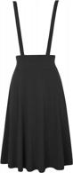 women's vintage high waist a-line suspender skirt pinafore pleated dress logo